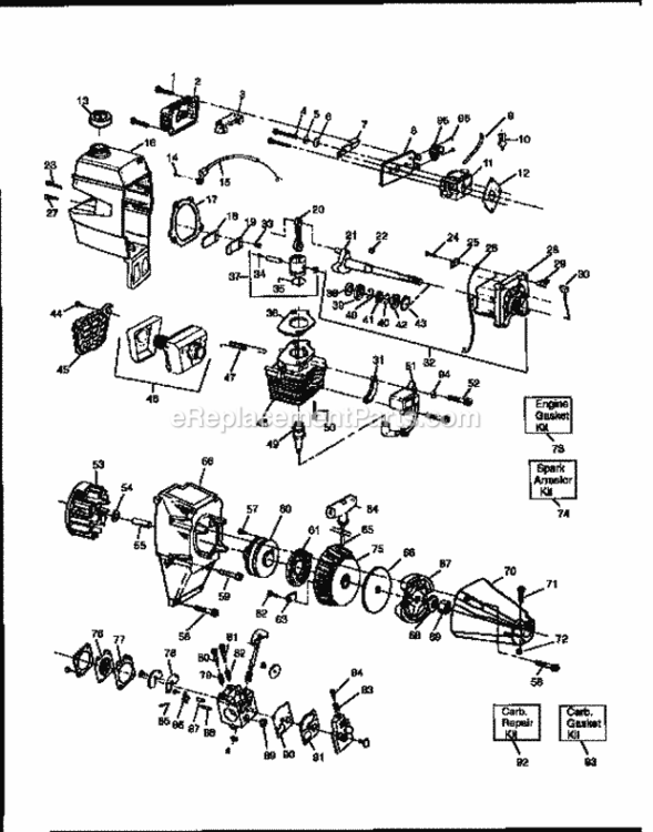 Page B Diagram and Parts List for 358799220  Craftsman Trimmer
