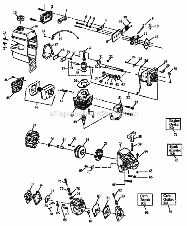 Page B Diagram and Parts List for 358799240  Craftsman Trimmer