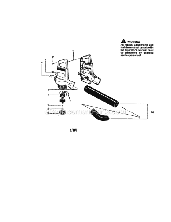 Page A Diagram and Parts List for 358799343  Craftsman Leaf Blower / Vacuum