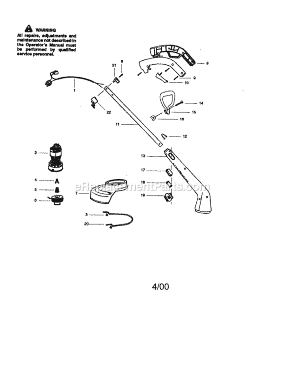 Page A Diagram and Parts List for 358799461  Craftsman Trimmer
