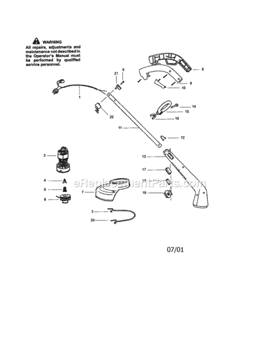 Page A Diagram and Parts List for 358799470  Craftsman Trimmer