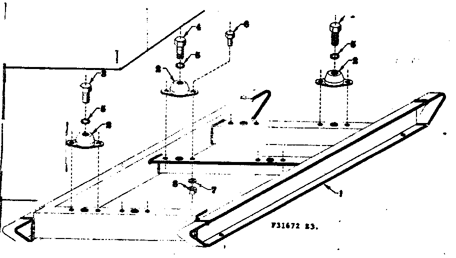Mounting Base Diagram and Parts List for 58031672  Craftsman Engine