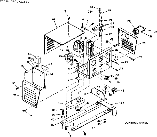 Control Panel Diagram and Parts List for 580322560  Craftsman Engine