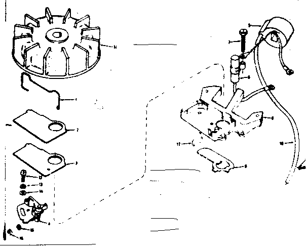 Magneto No. 610659 Diagram and Parts List for 91762807  Craftsman Chainsaw