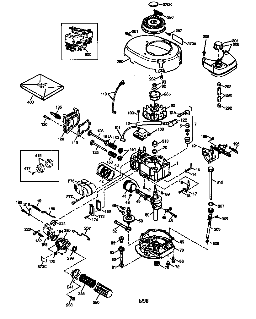 Tecumseh Engine 143.984512 Diagram and Parts List for 143984512  Craftsman Engine