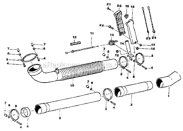 Tube_And_Throttle_Assembly Diagram and Parts List for 360796790  Craftsman Leaf Blower / Vacuum