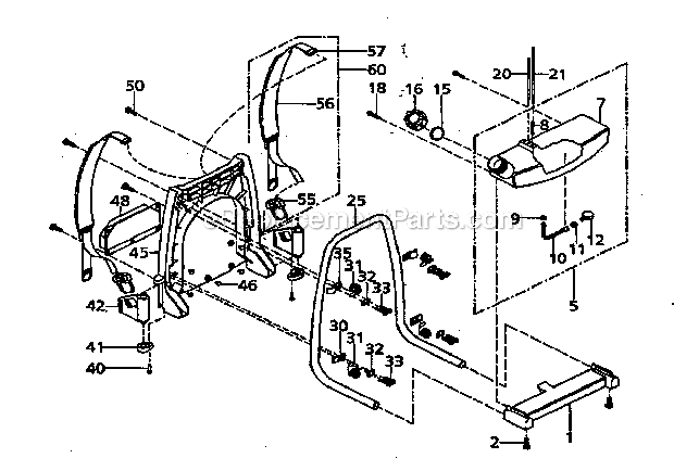 Fuel Tank Diagram and Parts List for 360796900  Craftsman Leaf Blower / Vacuum