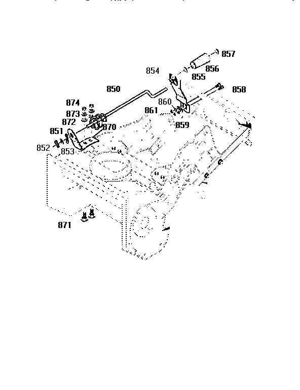 Chute Rod Assembly Diagram and Parts List for 536886750  Craftsman Snow Blower