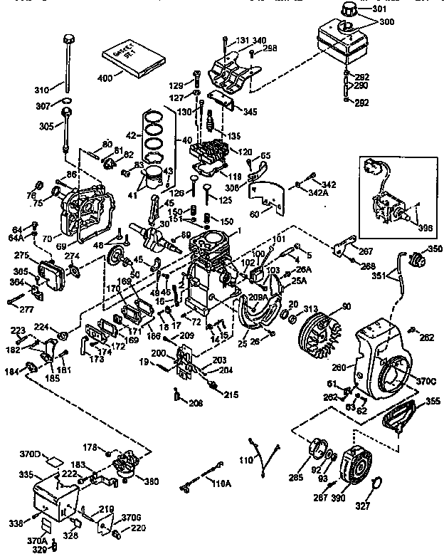 Engine {71/143}  143.964001 Diagram and Parts List for 143964001  Craftsman Engine