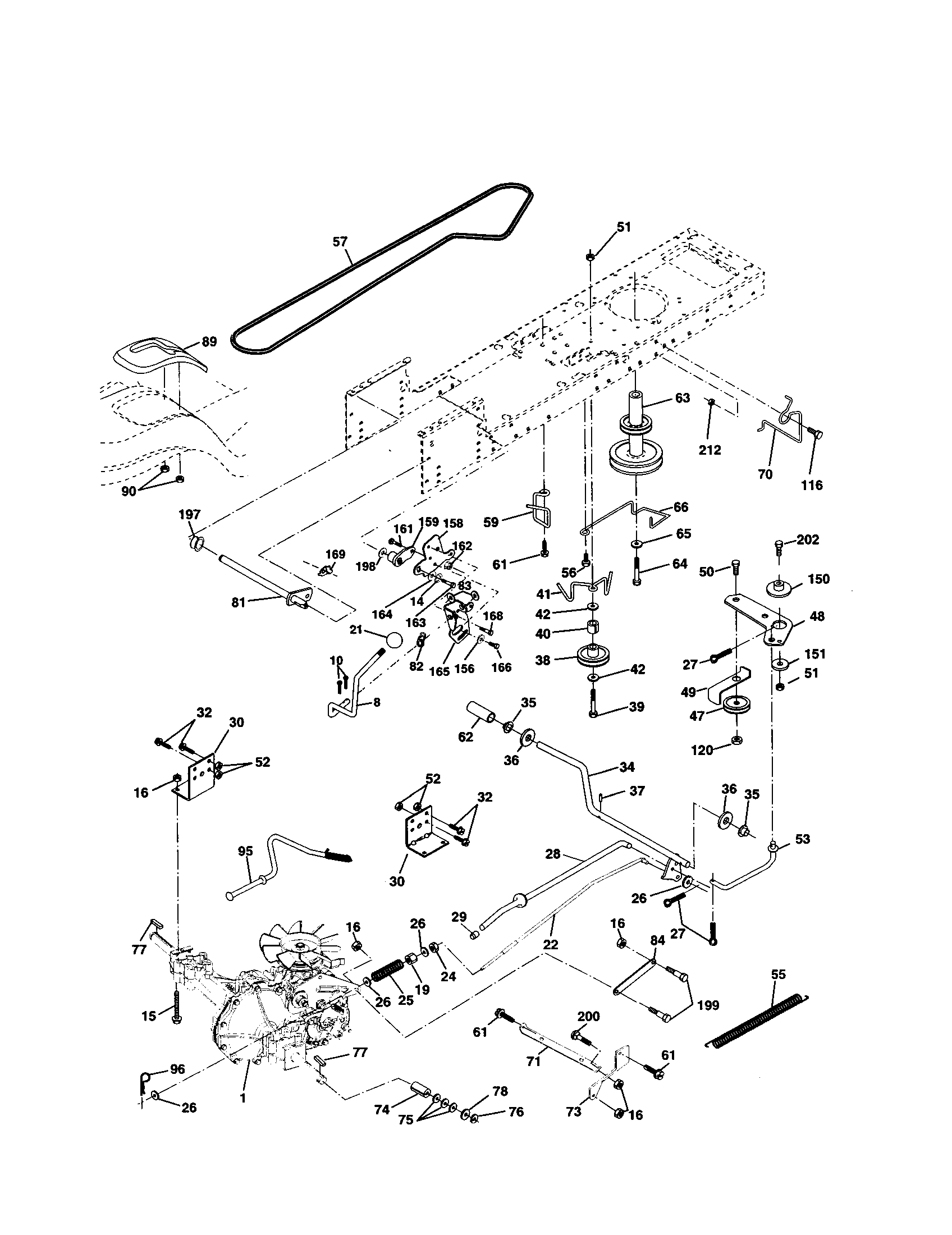Ground Drive Diagram and Parts List for 917253870  Craftsman Lawn Tractor