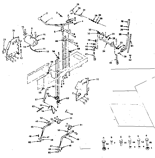 Lift Adjustment Diagram and Parts List for 917255733  Craftsman Lawn Tractor