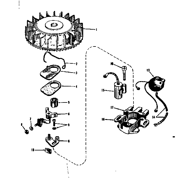 Magneto (phelon F-3220-m3) Diagram and Parts List for 143501270  Craftsman Engine
