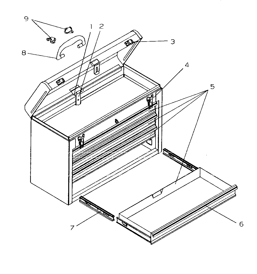 Tool Box Diagram and Parts List for 706825950  Craftsman Tool Stand & Cart