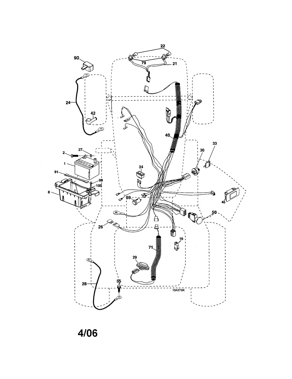 Diagram Diagram and Parts List for 917276923 Type 0 Craftsman Lawn Tractor