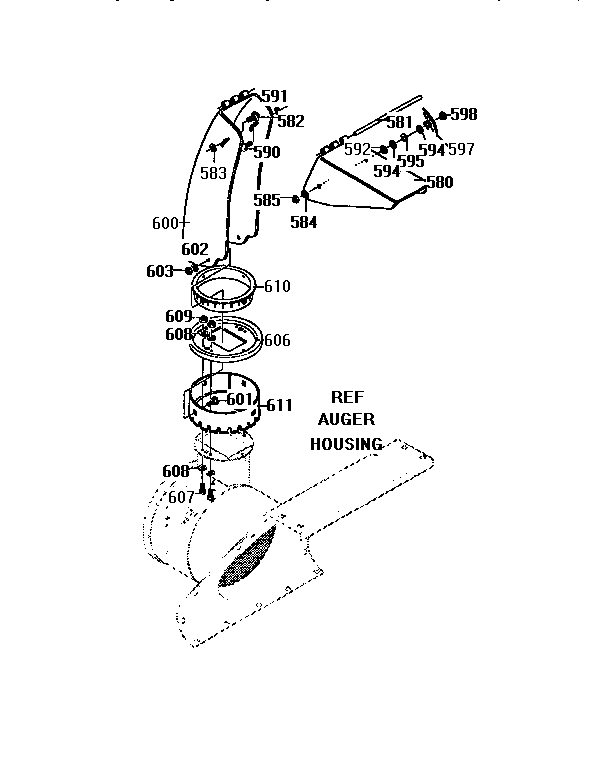 Discharge Chute Diagram and Parts List for 84728  Craftsman Snow Blower