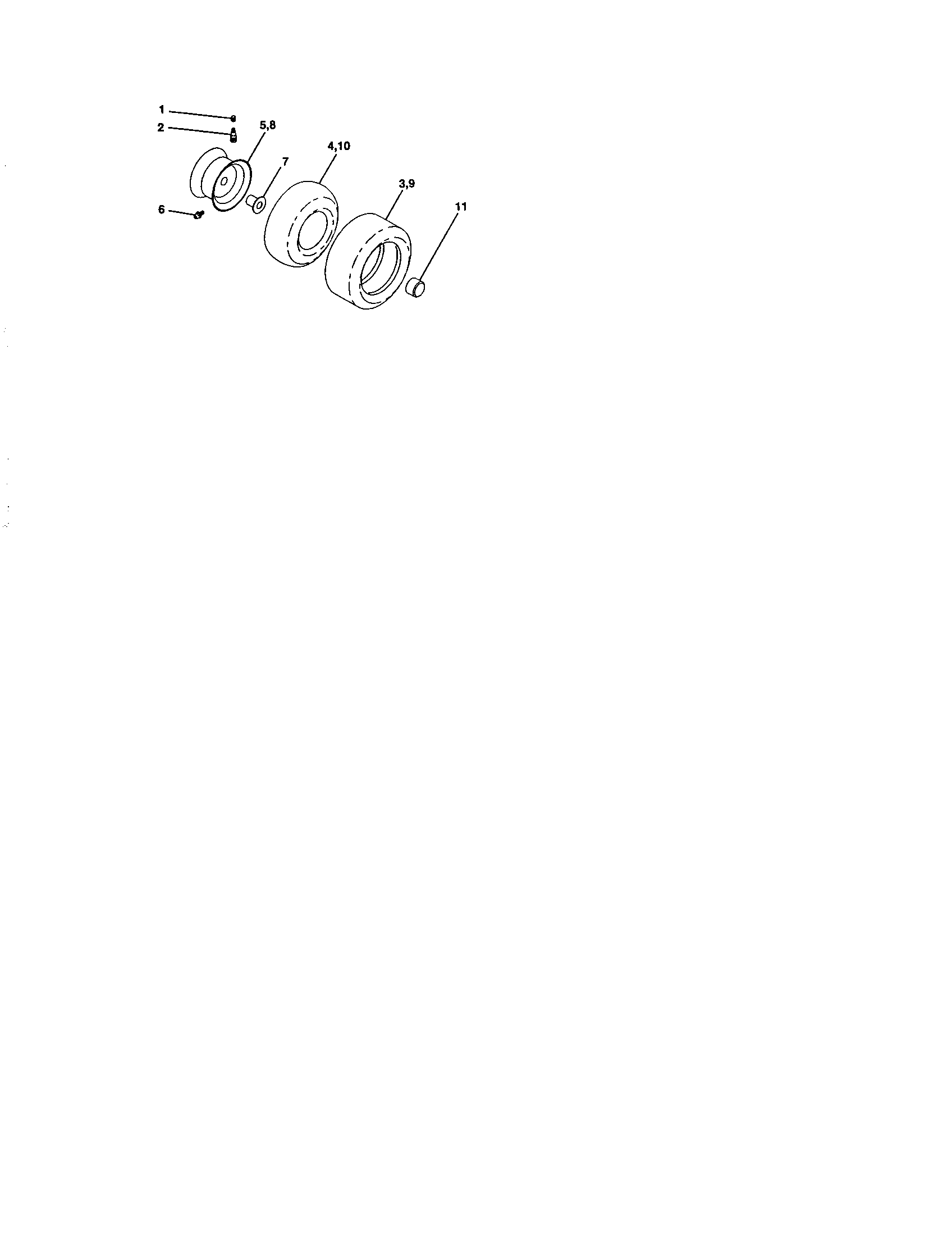 Wheel And Tires Diagram and Parts List for 917273634  Craftsman Lawn Tractor