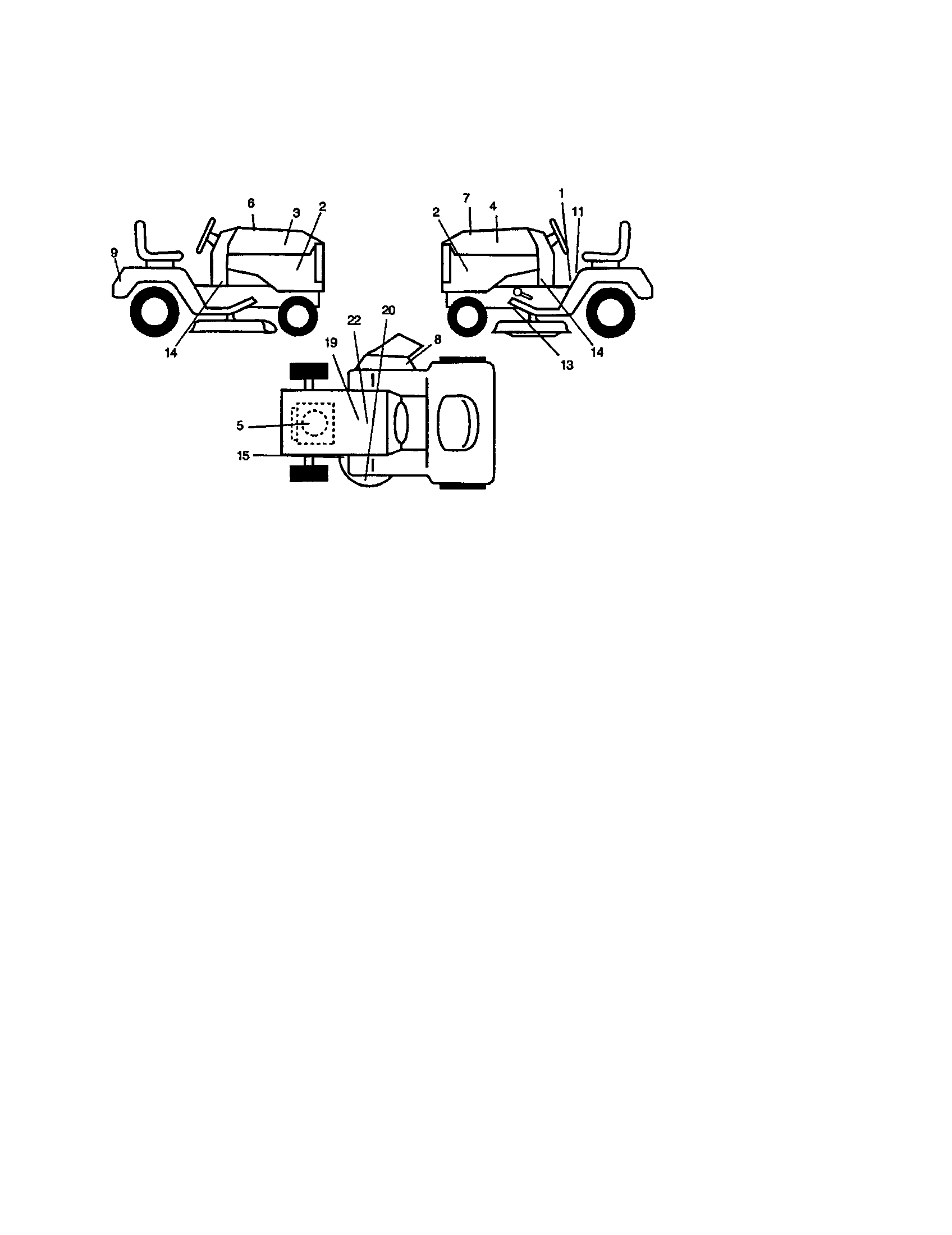 Decals Diagram and Parts List for 917271860  Craftsman Lawn Tractor