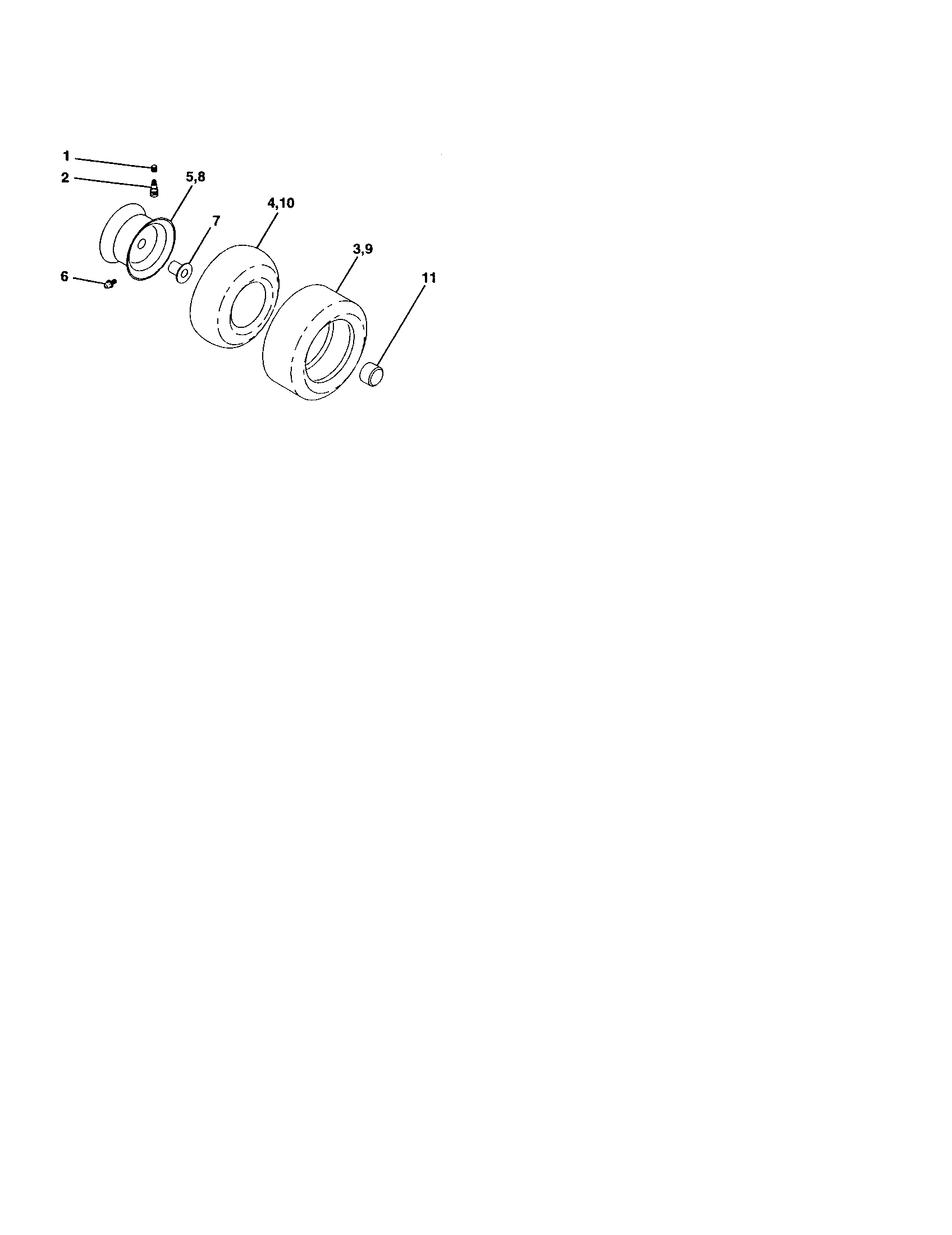 Wheeels And Tires Diagram and Parts List for 917272264  Craftsman Lawn Tractor