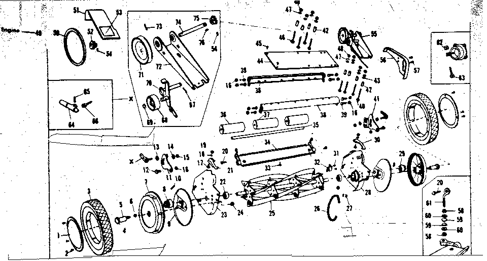Reel Assembly Diagram and Parts List for 53681963  Craftsman Lawn Mower