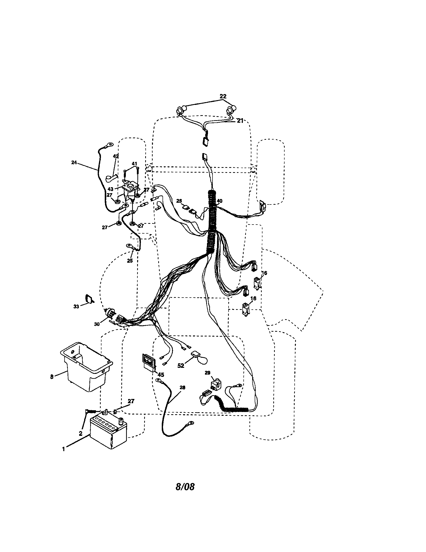 Electrical Diagram and Parts List for 917273381  Craftsman Lawn Tractor