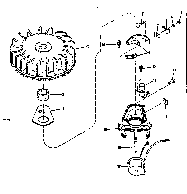 Magneto (wico Fw-2617) Diagram and Parts List for 14314351V  Craftsman Engine
