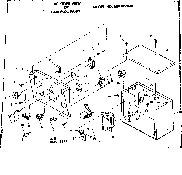 Control Panel Diagram and Parts List for 580327630  Craftsman Engine