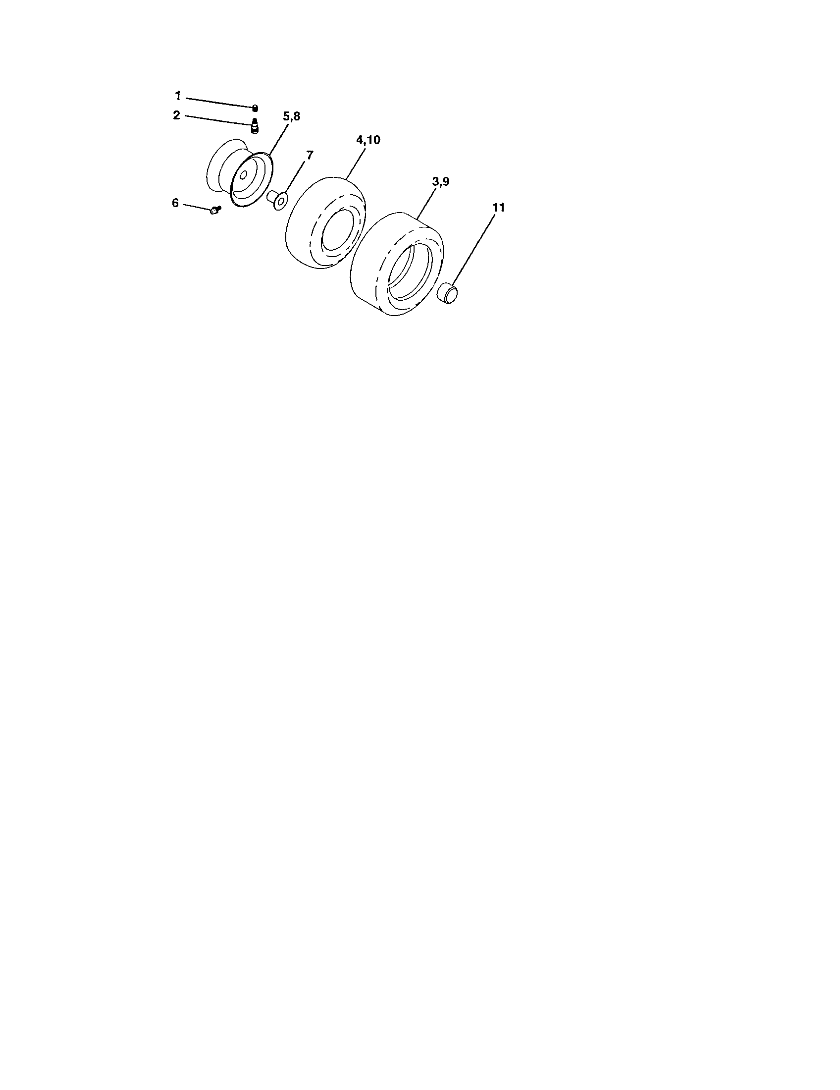Wheels And Tires Diagram and Parts List for 917273750  Craftsman Lawn Tractor