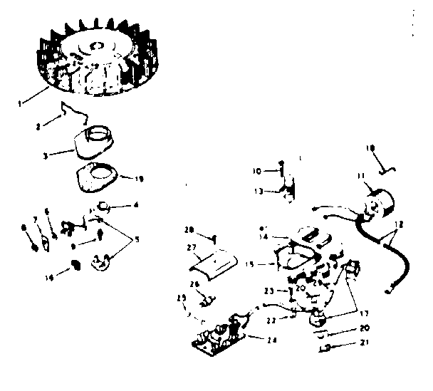 Magneto Diagram and Parts List for 143647012  Craftsman Engine