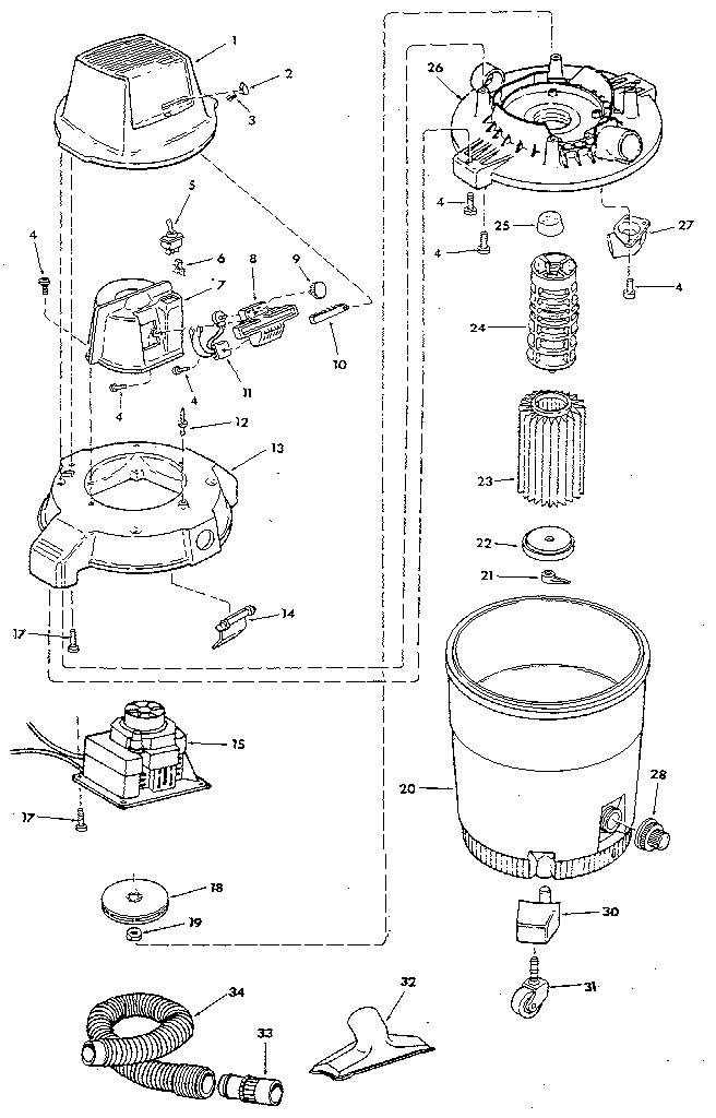 Unit Diagram and Parts List for 113179490  Craftsman Filters & Accessories