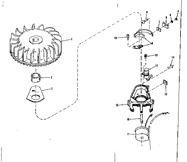 Magneto Diagram and Parts List for 14355201  Craftsman Engine