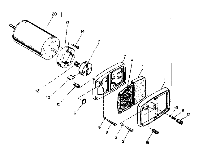 Motor Package Assembly Diagram and Parts List for 40413  Craftsman Heater