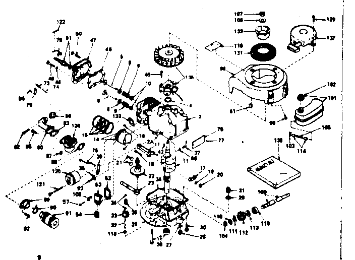 Basic Engine Diagram and Parts List for 143234052  Craftsman Engine