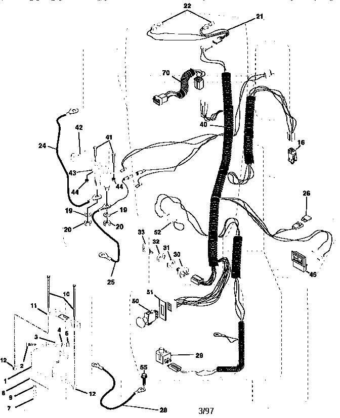 Electrical Diagram and Parts List for 917258691  Craftsman Lawn Tractor