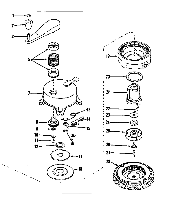 No-pull Starter No. 30309 Diagram and Parts List for 143124021  Craftsman Engine