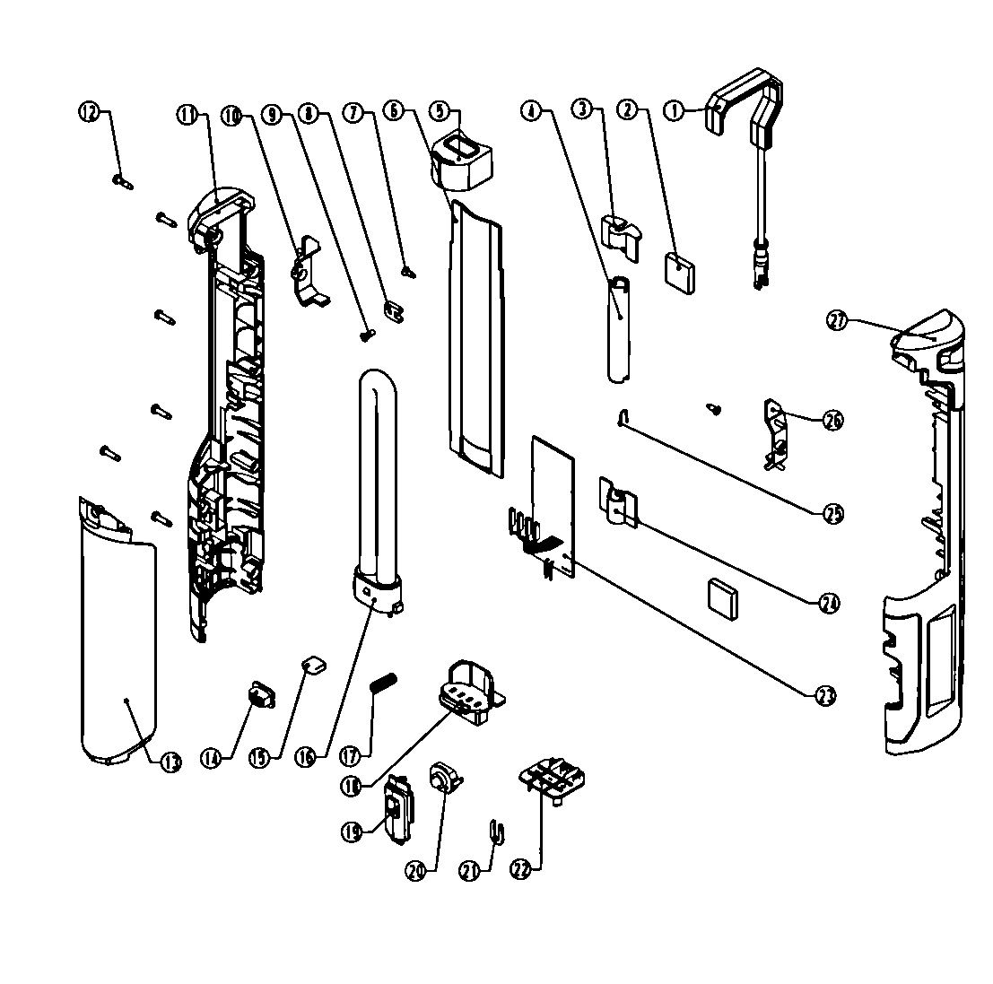 Worklight Diagram and Parts List for 3202966  Craftsman Worklight & Flashlight