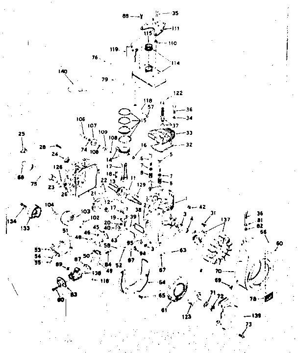 Basic Engine Diagram and Parts List for 143591142  Craftsman Engine
