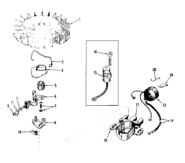 Magneto No. 610693 Diagram and Parts List for 143131102  Craftsman Engine