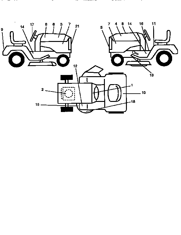 Decals Diagram and Parts List for 917256830  Craftsman Lawn Tractor