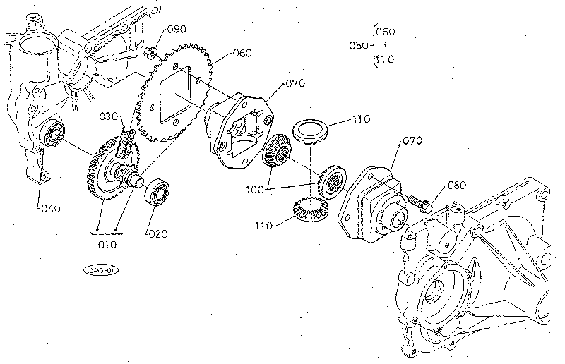 Differential Case (hst) Diagram and Parts List for 3904  Craftsman Lawn Mower
