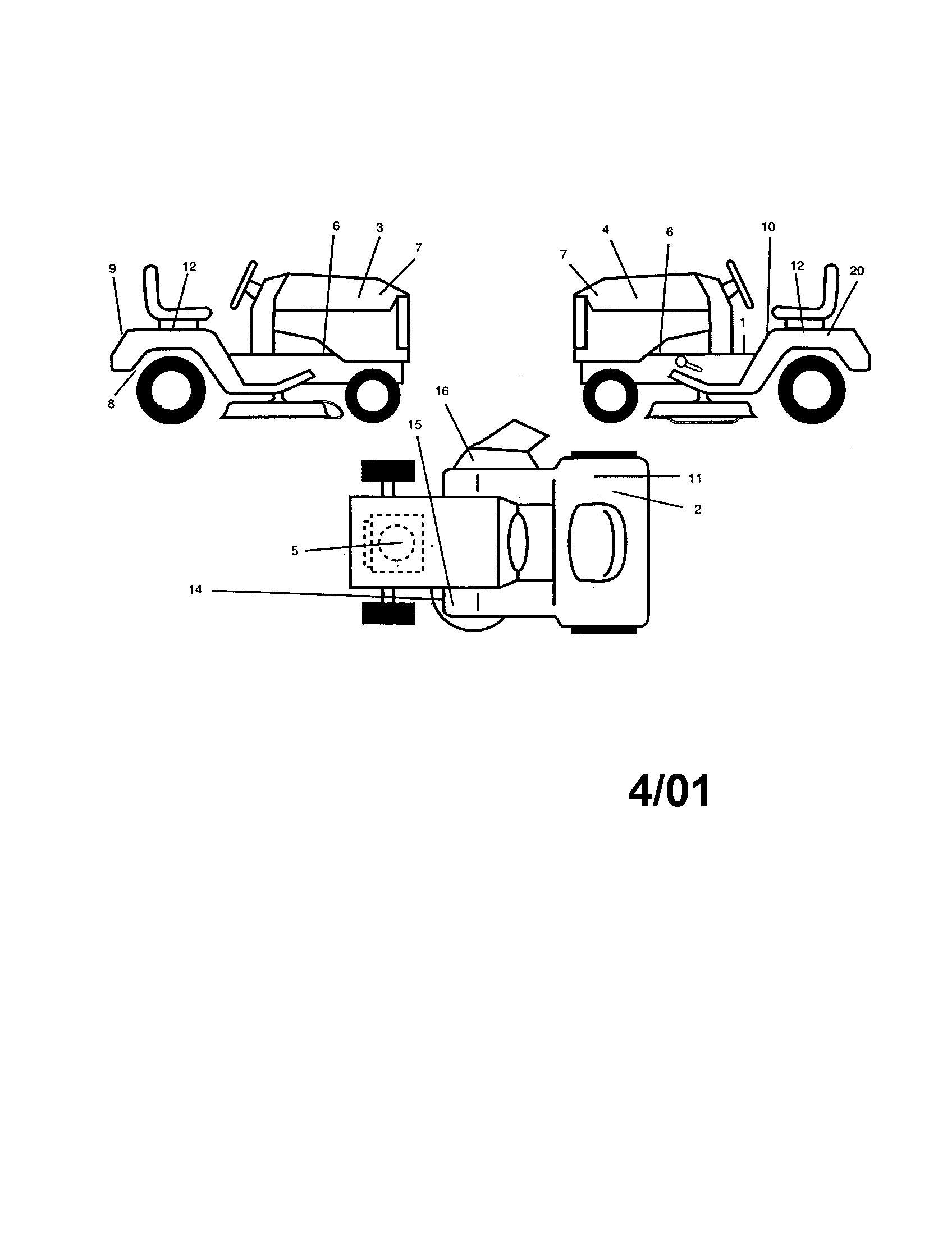 Decals Diagram and Parts List for 917253780  Craftsman Lawn Tractor