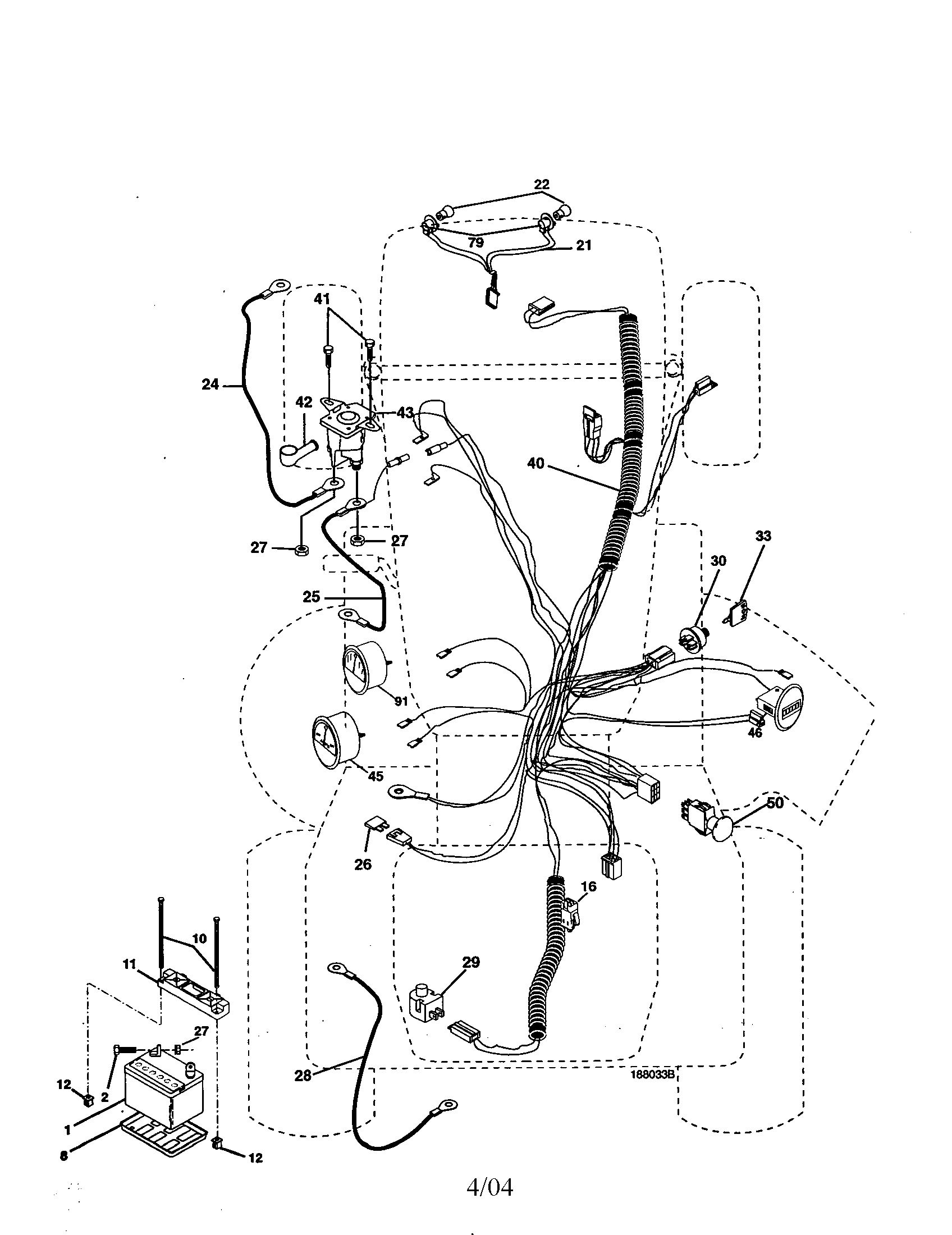 Electrial Diagram and Parts List for 917277480  Craftsman Lawn Tractor