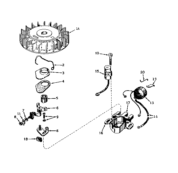 Magneto No. 610689a Diagram and Parts List for 143176022  Craftsman Engine