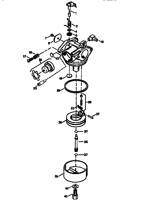 Carburetor 640026 (71/143) Diagram and Parts List for 143985006  Craftsman Engine