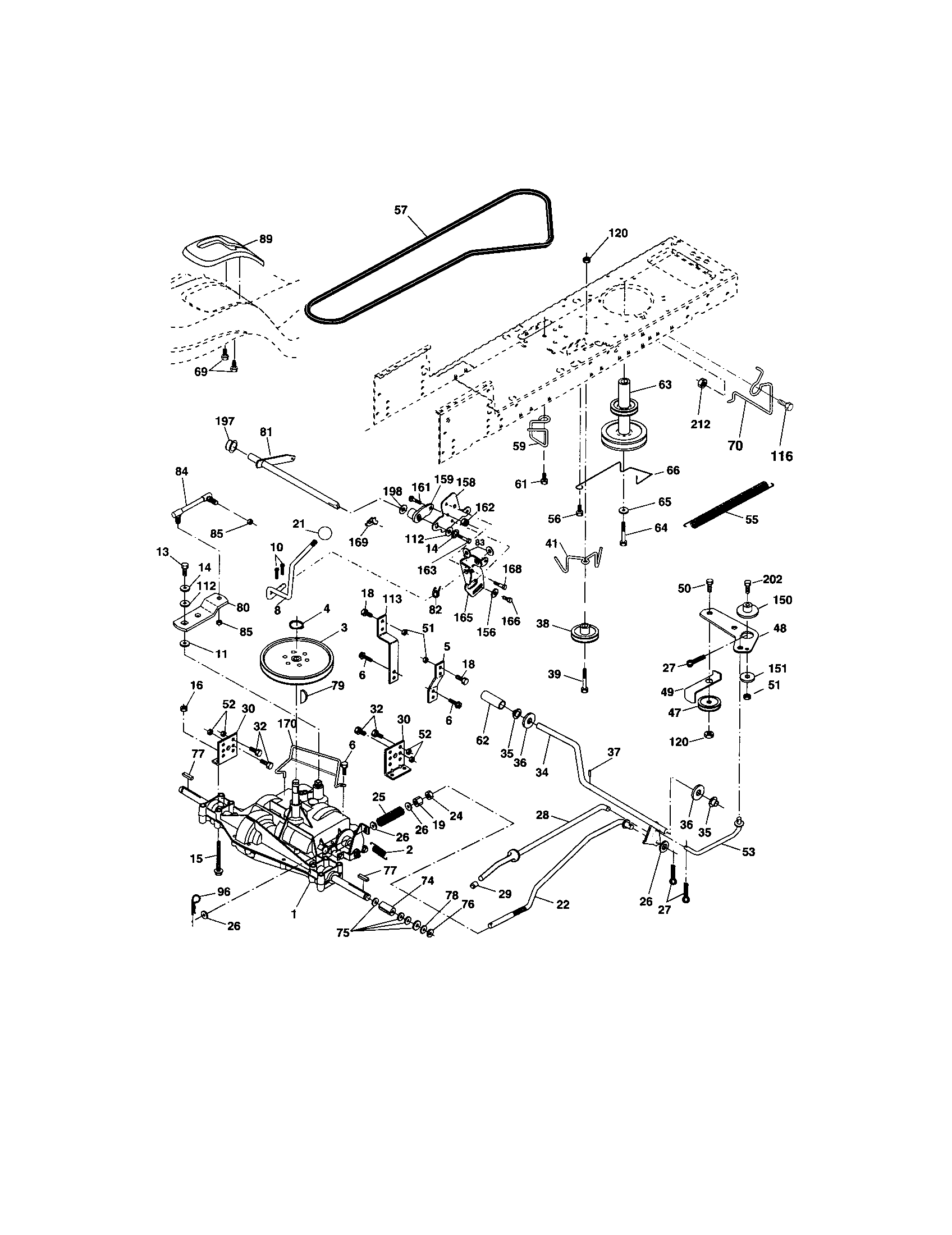 Ground Drive Diagram and Parts List for 917273491  Craftsman Lawn Tractor