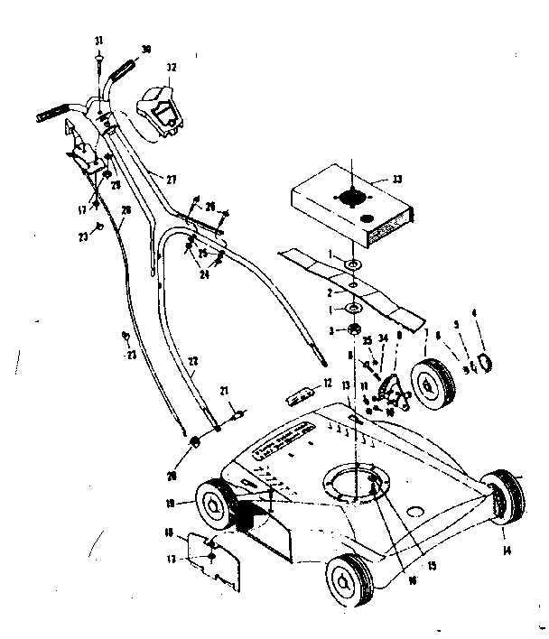 Replacement Parts Diagram and Parts List for 13191223  Craftsman Lawn Mower