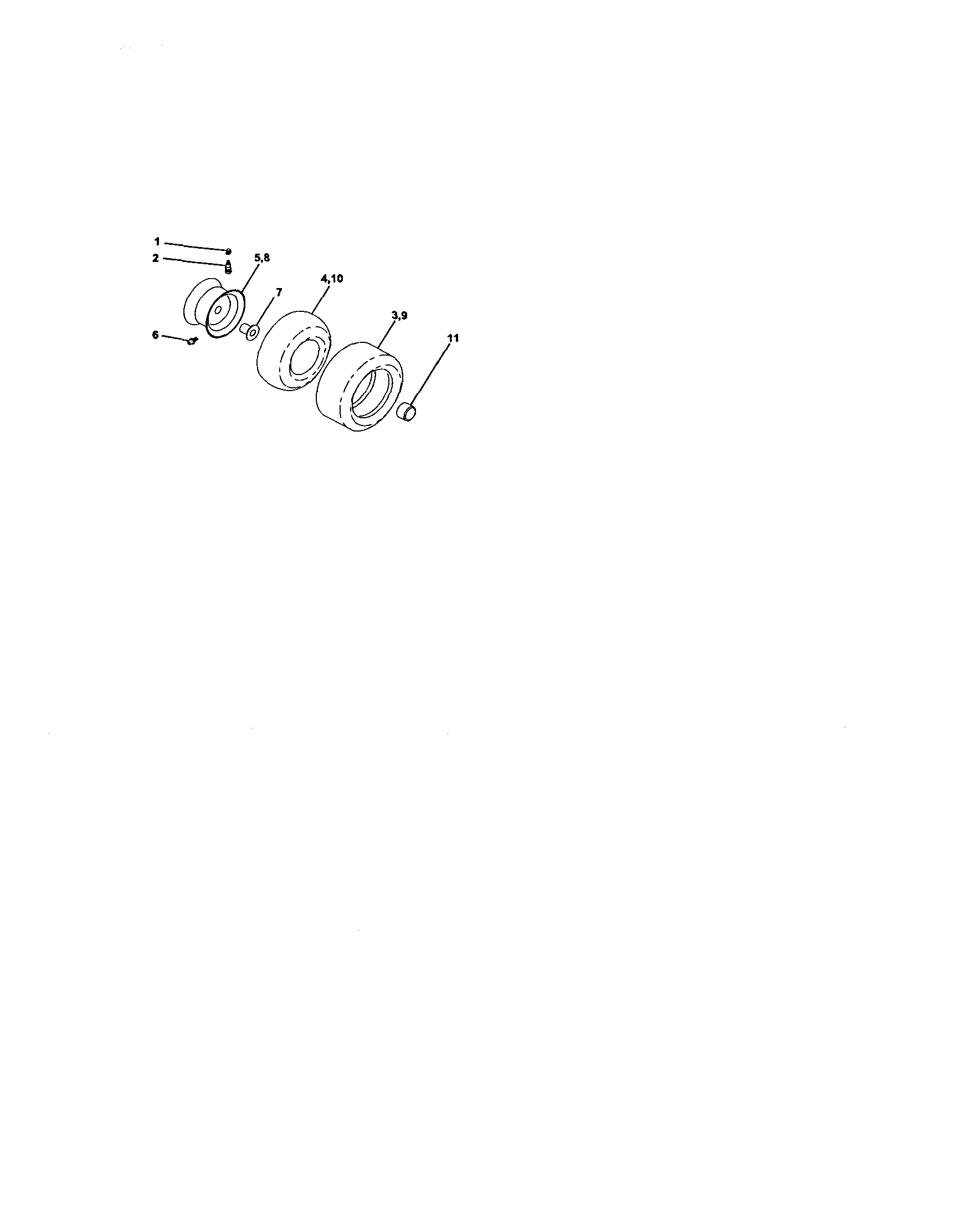 Wheels And Tires Diagram and Parts List for 917271531  Craftsman Lawn Tractor