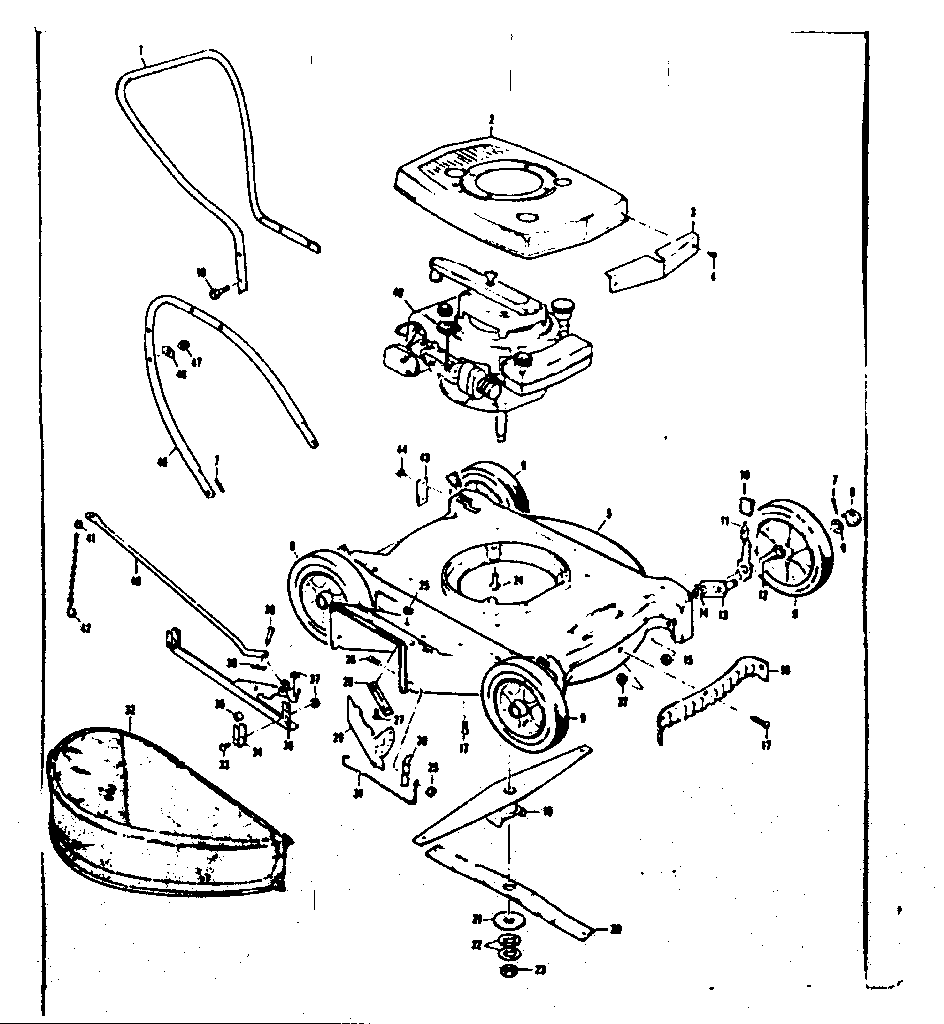 Replacement Parts Diagram and Parts List for 13191415  Craftsman Lawn Mower