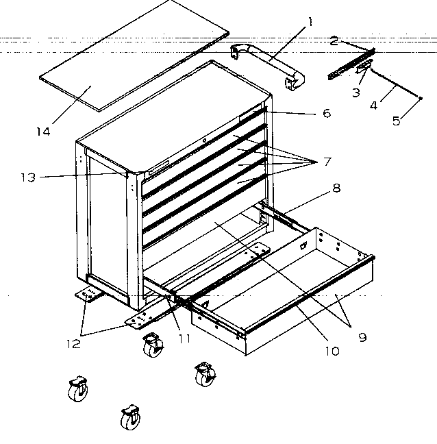 Tool Cart Diagram and Parts List for 706956770  Craftsman Tool Stand & Cart