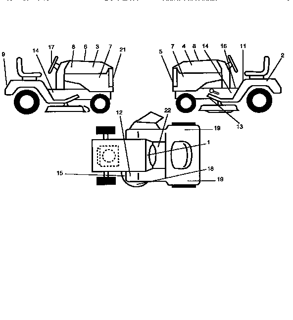 Decals Diagram and Parts List for 917258082  Craftsman Lawn Tractor