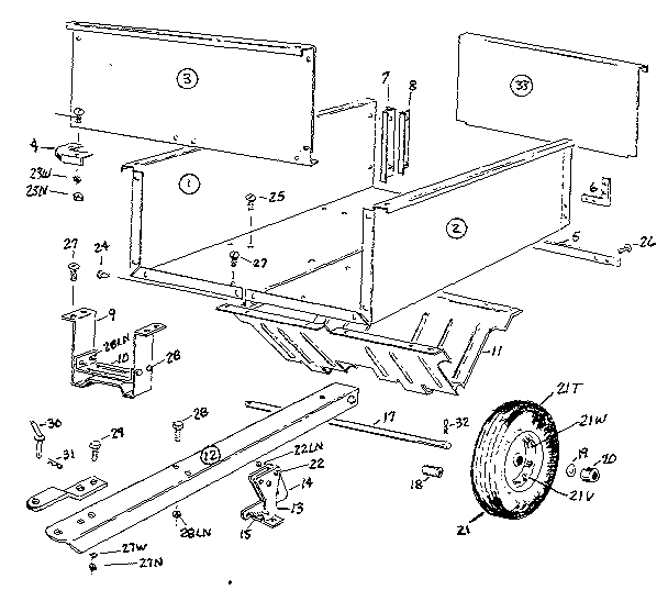 Replacement Parts Diagram and Parts List for 610243551  Craftsman Tool Stand & Cart